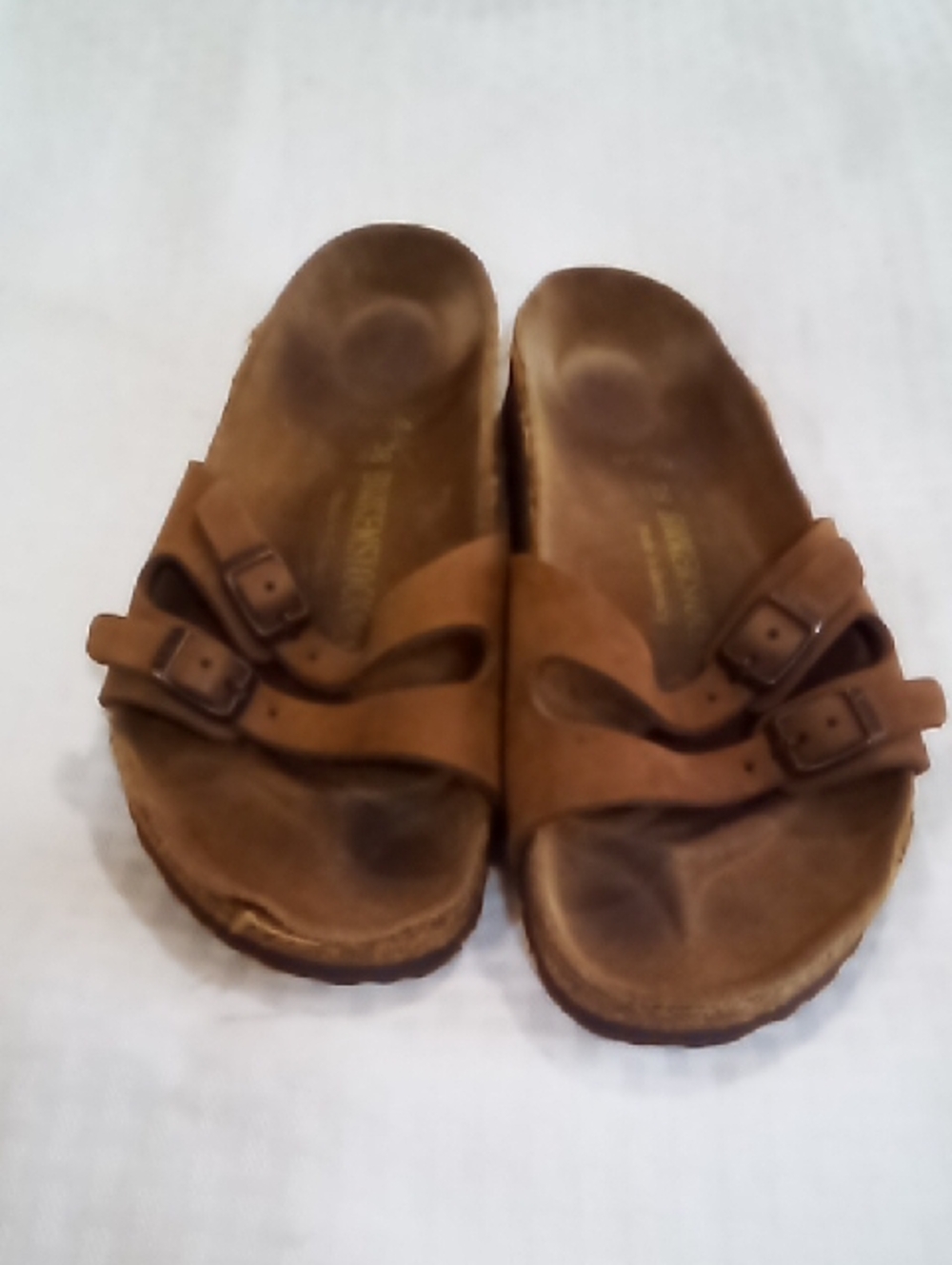 Birkenstock Women's Double-Buckle Suede Leather Slide Sandals - Brown/Tan